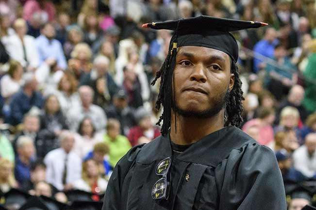 Tyler Sims at commencement